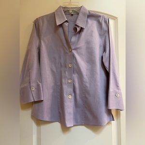Foxcroft lavender fitted no- iron button down shirt. Like new - Size 8